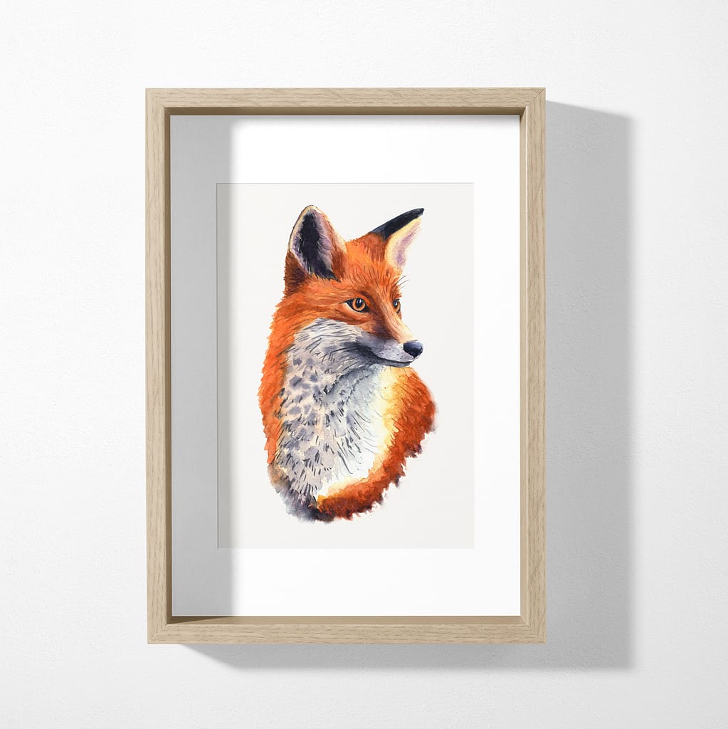 Fox Portrait Framed