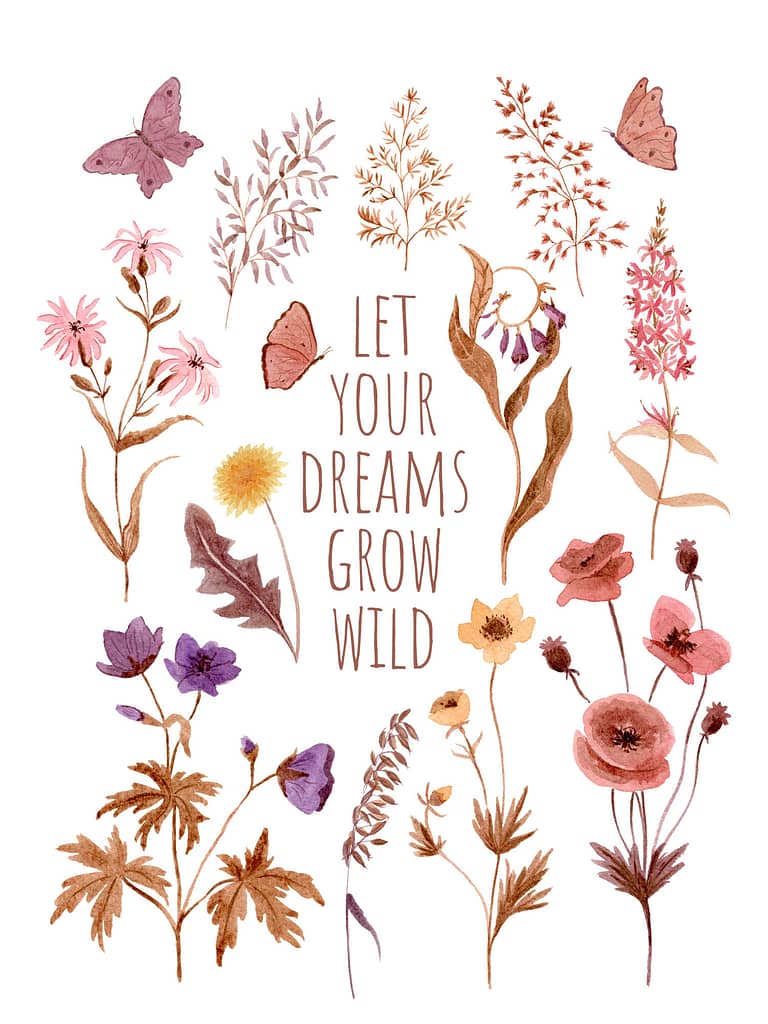 floral poster watercolour