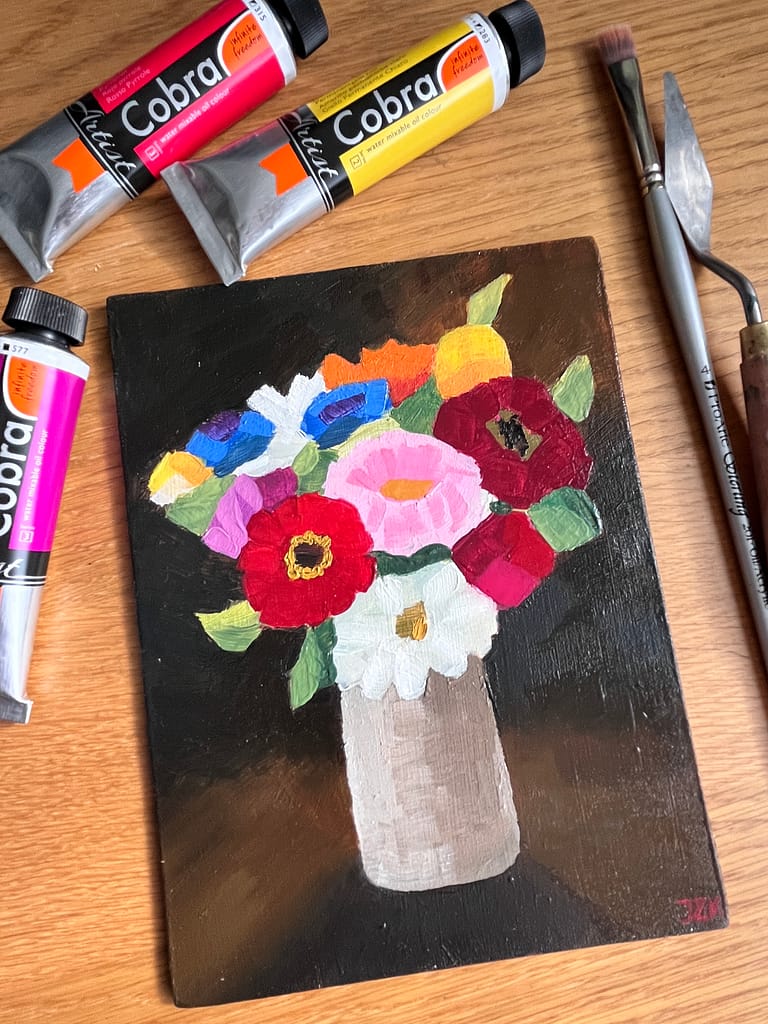 Flowers in the jug oil painting